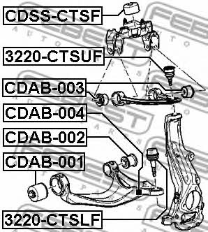Silent block front lower arm front Febest CDAB-001