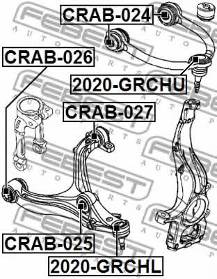 Silent block front lower arm front Febest CRAB-026