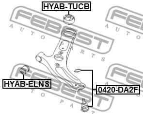 Front lower control arm front bushing Febest HYAB-ELNS