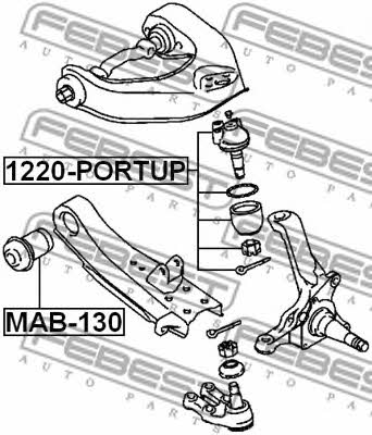 Febest Silent block, front lower arm – price [object Object] PLN