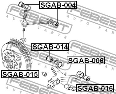 Silent block, front lower arm Febest SGAB-014