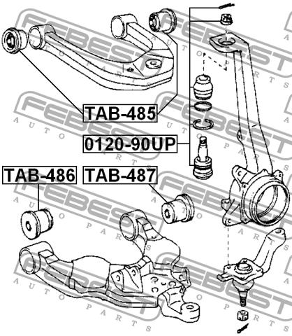 Silent block, front lower arm Febest TAB-486