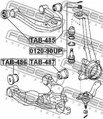 Silent block, front lower arm Febest TAB-487