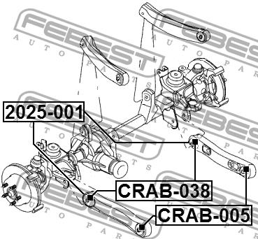 Silent block rear trailing arm Febest CRAB-038