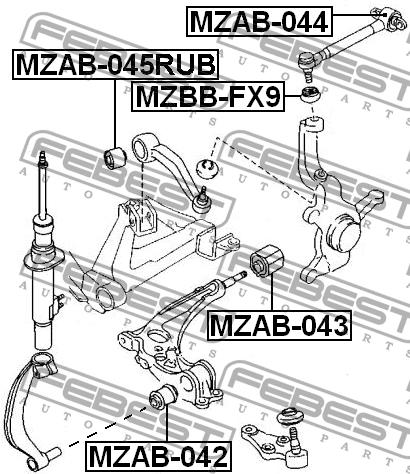 Febest Silent block front upper arm – price 37 PLN