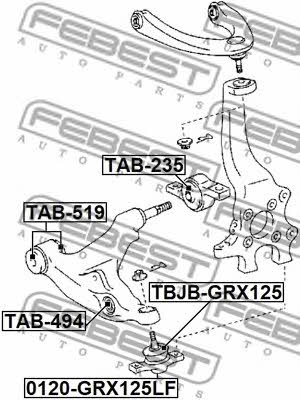 Febest Silent block front lever kit – price 75 PLN