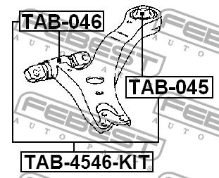 Silent block front lever kit Febest TAB-4546-KIT
