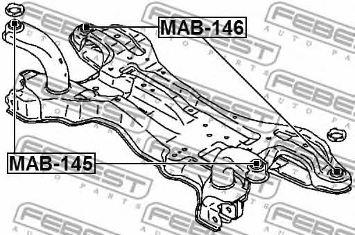Febest Front subframe silent block – price 46 PLN