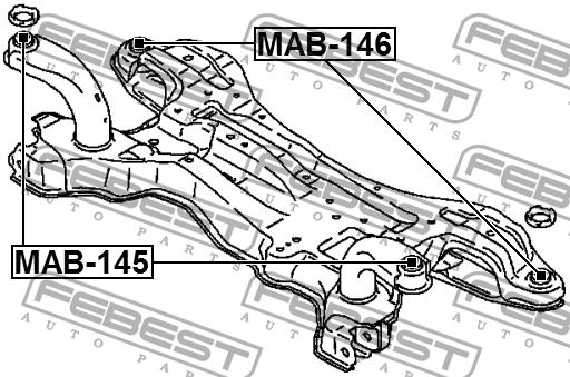 Front subframe silent block Febest MAB-145