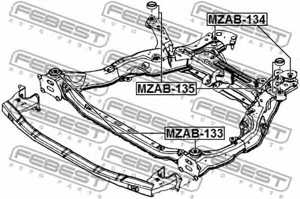 Febest Silent block front subframe – price 41 PLN