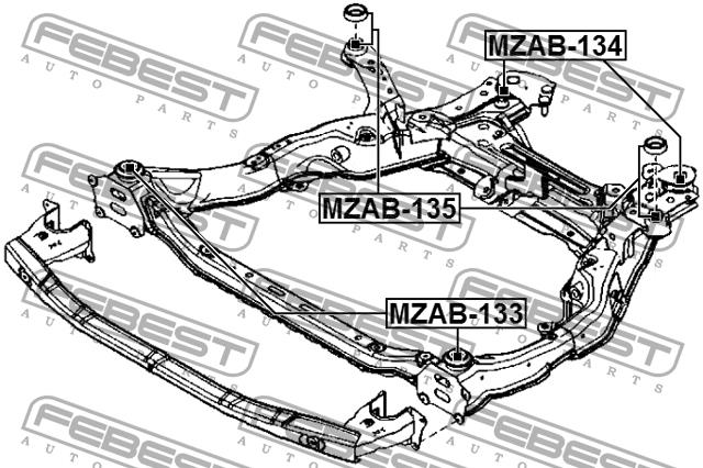 Silent block front subframe Febest MZAB-133