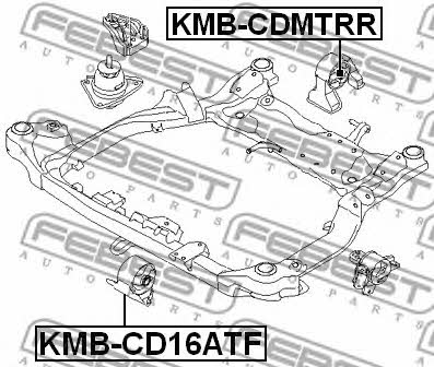 Engine mount, front Febest KMB-CD16ATF