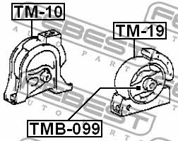 Febest Engine mount, front – price 27 PLN