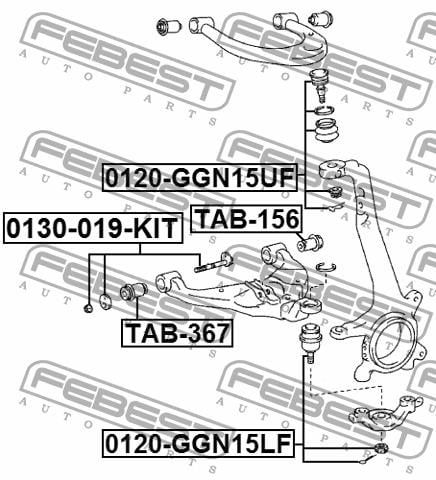 Silent block, front lower arm Febest TAB-367