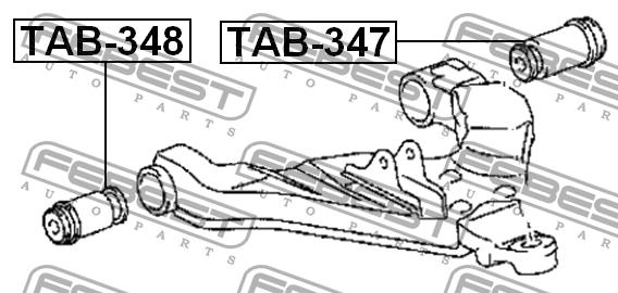 Silent block, front lower arm Febest TAB-348