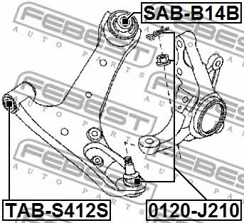 Febest Silent block front lever front – price 38 PLN