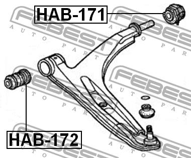 Silent block front lever front Febest HAB-172