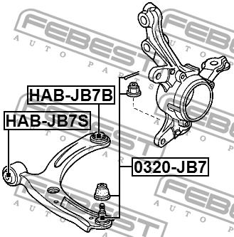 Silent block front lever front Febest HAB-JB7S
