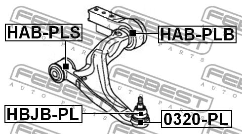 Febest Front lower control arm front bushing – price [object Object] PLN