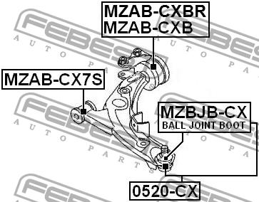 Febest Front lower control arm front bushing – price [object Object] PLN