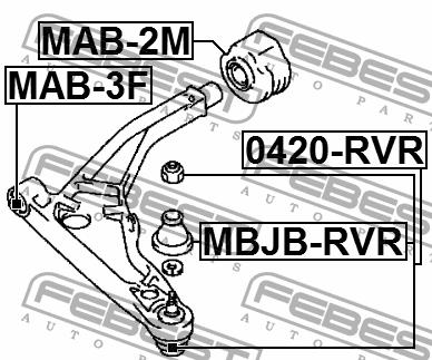 Febest Front lower control arm front bushing – price 25 PLN