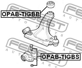 Silent block front lower arm front Febest OPAB-TIGBS