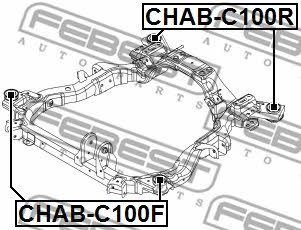 Silent block, front, subframe Febest CHAB-C100R