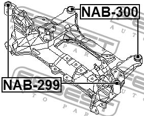 Silent block, front, subframe Febest NAB-300
