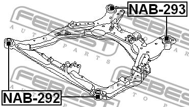 Front subframe silent block Febest NAB-292