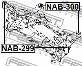 Front subframe silent block Febest NAB-299