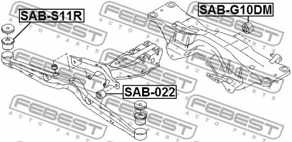 Rear axle bush Febest SAB-G10DM
