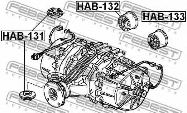 Silent block differential Febest HAB-133