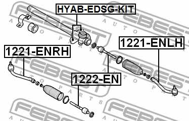 Silent block steering rack, kit Febest HYAB-EDSG-KIT