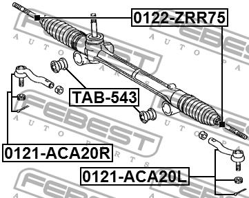 Febest Silent block steering rack, kit – price 38 PLN
