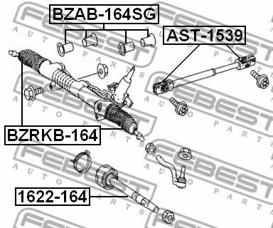 Febest Silent block steering rack, kit – price 259 PLN