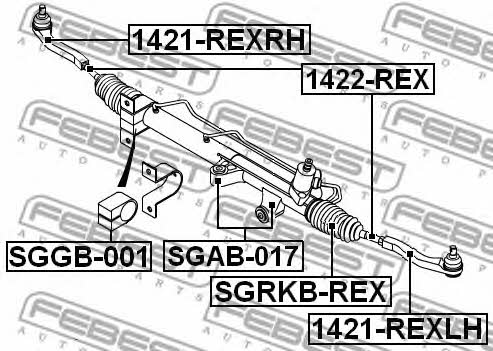 Febest Silent block steering rack, kit – price 87 PLN
