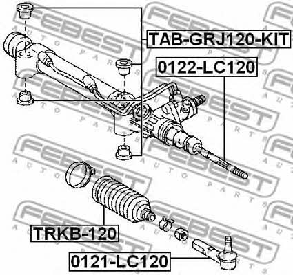Febest Silent block steering rack, kit – price 115 PLN