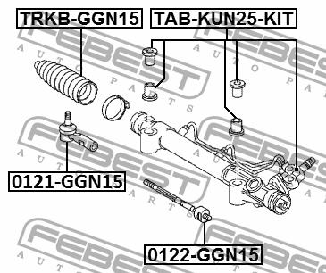 Febest Silent block steering rack, kit – price 123 PLN