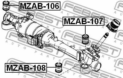 Silent block steering rack Febest MZAB-108
