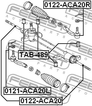 Silent block steering rack Febest TAB-489
