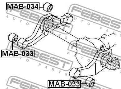 Silent block differential Febest MAB-034