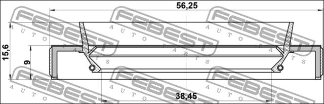 Febest 95HBY-40560916R Oil seal 95HBY40560916R
