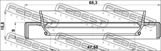Febest 95HBY-49680915L Oil seal 95HBY49680915L