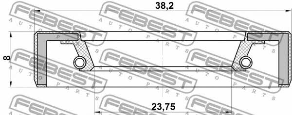 SEAL OIL-DIFFERENTIAL Febest 95FBY-26380808X