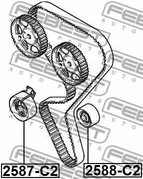 Febest Tensioner pulley, timing belt – price 125 PLN