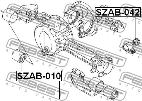 Silent block gearbox rear axle Febest SZAB-010