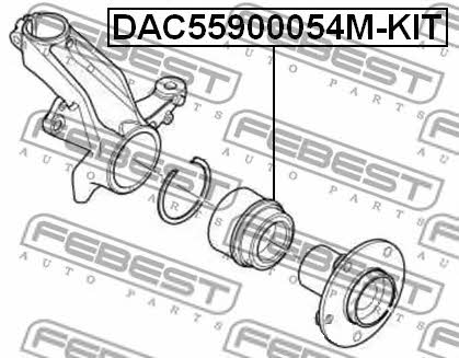 Front Wheel Bearing Kit Febest DAC55900054M-KIT