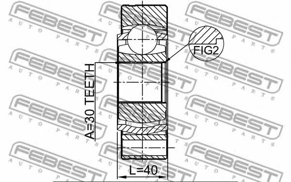 Drive Shaft Joint (CV Joint) with bellow, kit Febest 2911-RRIIIR