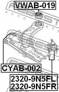Ball joint Febest 2320-9N5FR