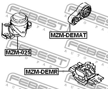 Engine mount right Febest MZM-025